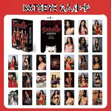 55pcs Photo Card Set, Red & Black Vintage Hot Girl Style Group Portrait LOMO Card Set, Cool Fashion Photography Cards, Double-Sided Printing, Scrapbook Decoration Card Album Storage, Fan Collection - Multicolor - View 3