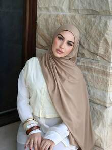 Women Hijab - Khaki - View 6
