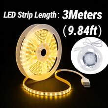 شريط إضاءة LED أبيض بارد/أبيض دافئ 1-5 متر، شريط إضاءة LED يعمل بالطاقة USB - إضاءة قابلة للقطع ذاتية اللصق 5 فولت، مناسبة لإضاءة خلفية التلفزيون. مثالية لإضاءة خلفية التلفزيون والديكور الداخلي. تتميز بأداء مستقر وإضاءة عالية السطوع لتحسين مساحتك. - متعدد الألوان - مشاهدة 10