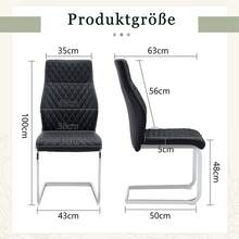[Set Of 2] Black Diamond Pattern Dining Chair: High Back And Comfortable Seat Cushion, Silver Metal Frame Non-Slip And Robuste, Suitable For Restaurants Etc, 43 X 63 X 100 Cm - Black - View 5