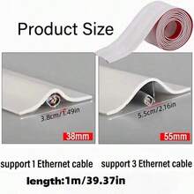 1pc 1/3 Meters PVC Floor Cable Protector, Soft Floor Cable Cover, Wire Hider, Floor Cable Management Protective Sleeve - A - View 2