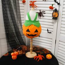 Halloween Pet Pumpkin Harness Costume, Funny Holiday Dress-Up Outfit For Small Cats And Dogs - Orange - View 7