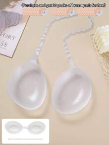 2-In-1 Transparent Strap Push-Up Silicone Adhesive Bra, Suitable For Backless Tops, Spaghetti Strap Dresses And Wedding Dresses, Summer Push-Up Support, Lightweight And Breathable (30pcs Breast Pads Included) - Multicolor - View 14