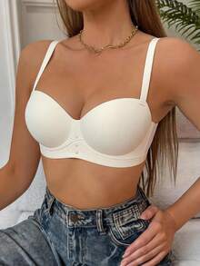 Women's Wireless Lift Support Bra, All-Day Natural Lift And Cleavage Support, Seamless Skin-Friendly, Confident Daily Wear - Apricot - View 2