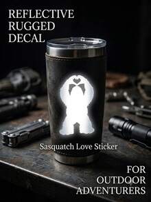 1pc Mini Bigfoot Heart Gesture Vinyl Sticker: Bigfoot Hidden Edition Car Sticker, Car Rearview Mirror Sticker - Car Accessories, Home Decor, Office Desk Decor Accessories - Multicolor - View 4