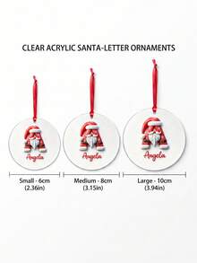 Customize 1 Personalized Santa Claus Hat Acrylic Decoration - Customized Name, Circular Christmas Acrylic Decoration, Holiday Gift For Family And Friends - Multicolor - View 11