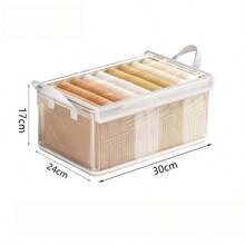 1pc Transparent Stackable Storage Box With Lid, Large Capacity With Handle, Space-Saving, Convenient For Organization, Multi-Functional Storage Box, Transparent Storage Organizer, Thickened Storage Box, Suitable For Home, Dorm, Bedroom, Closet And Other Places. Valentine's Day Sunny Travel Cool - Clear - View 12