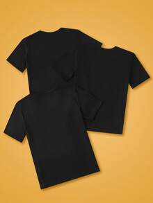 Notgurli 3pcs Atasan Pakaian Santai Lengan Pendek Kartun Lucu dan Unik dengan Motif Konsol/Pengontrol Game - Hitam - View 2