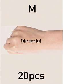 1-20pcs Custom Halloween Text Temporary Tattoo Sticker, Gothic Party Body Decor, Personalized Name Tattoo, Customized Spooky Quote Decal, Customizable Trick Or Treat Gift, Halloween Party Favor, Personalized Tattoos, Fake Tattoos, Family, Friends - Multicolor - View 21