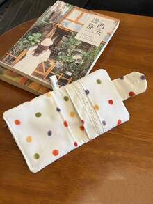 日韓風小眾設計 INS 風多巴胺彩色波點可愛多層卡夾零錢包 便攜輕量吊飾時尚個性收納包 - 白色 - 查看 3