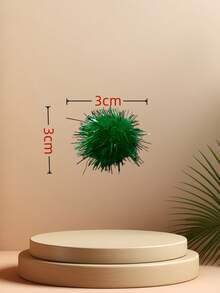 100pcs Cat Toy Balls, Random Colors, 2.5cm Plush Balls, Pet Cat Toy Balls, Plush Stress Relief Interactive Toy Balls - Multicolor - View 7