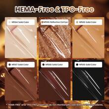 Beetles 6 Colors Brown Cat Eye Gel Polish Set With Magnet, Nude Beige Coffee Black & Rose Gold Magnetic Shimmer, Soak Off UV LED Neutral Nail Art For Fall Winter Manicure - 6色 裸色 米色 咖啡色 黑色 - 查看 3