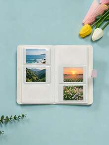 1Pc Mini 108 Pockets 3-Inch Photo Album,Photo Storage Album For Collecting Family Photos And Anniversary Photos,Etc.,Camera Not Included,Small Cards Collection Book For Star Cards,Business Cards,Train Tickets,Flashcards,Memory Cards,And ID Cards - Multicolored - View 3