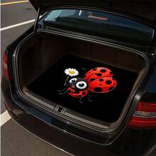 1pc Printed Car Trunk Mat, Ladybug Pattern Design, Crystal Velvet Material, Durable, Easy To Clean, Keeps Your Vehicle Clean And Tidy, Protects Your Vehicle Interior, Suitable For SUV, Truck And Sedan, Easy To Install, Outdoor Picnic Mat, Vehicle Trunk Mat | Vibrant Trunk Mat | Car Trunk Anti-Slip Mat - Ladybug - View 5