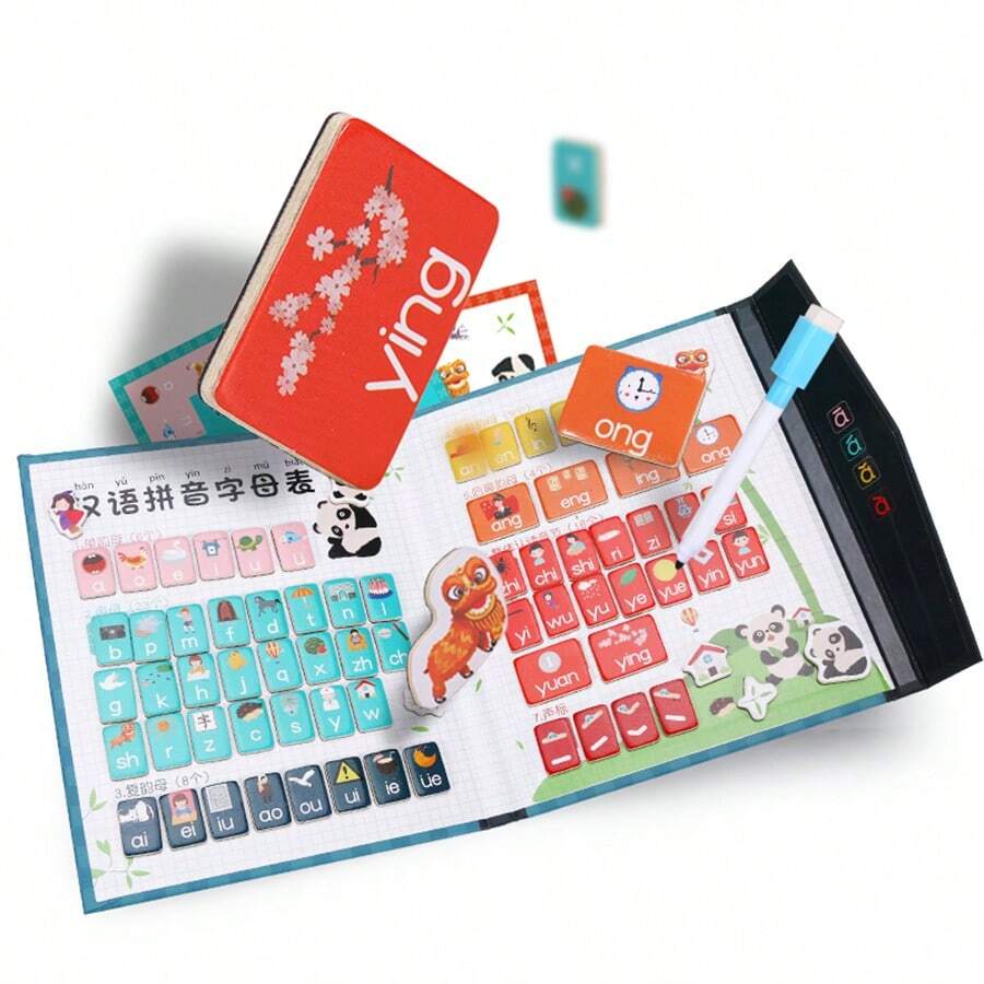 Tlewj Magnetic Phonics Chart Book Puzzle Educational Toy For Kids, Multi-Functional Learning Teaching Aid - Magnetic Book . Pinyin Chart - View 1