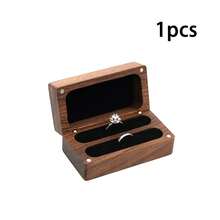 1pc Personalized Rectangular Wooden Ring Box, Daily Use Ring Storage Box, Customizable Engraving, Suitable For Engagement, Proposal, Wedding And Anniversary - Multicolor - View 7