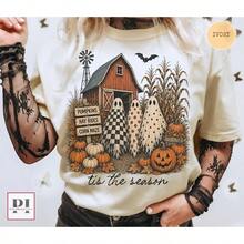 Pumpkin Patch Ghost Trio ® Shirt, Farmhouse Halloween Tee - 樣式1 - 查看 2