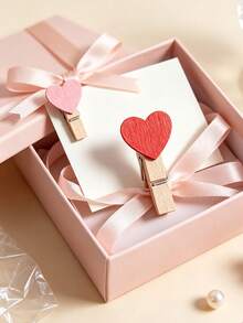 1-31pcs Heart-Shaped Small Clips - Cute Wooden Photo Clips, Creative Photo Wall Clips, Holiday Decoration Clips, Pink And Red Combination. Clip Style Photo Clips For Displaying Photos, Crafts, Art And Cocktails,Suitable For Creative Projects - Multicolor - View 9