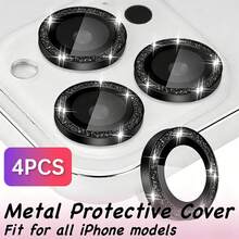 XINHONGYU 4pcs Black Shiny Sequin Rhinestone Camera Lens Protector Film, Compatible With IPhone 17 Pro Max Plus 16 15 14 13 12 Mini 11, Tempered Glass Protector Film, Birthday, Gift For Family, Friends, Shiny Crystal, Lens Protector Film, Phone Accessories, Waterproof, Shockproof, Anti-Fall, Anti-Scratch, Anti-Fingerprint Full Coverage - 4pcs - View 37