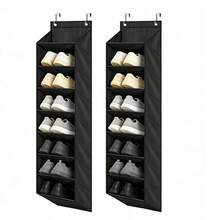 1pc Over The Door Shoe Organizer Narrow Rack, 4/8 Layer Large Pocket Storage, Hanging Shoe Rack For Closet, Dorm & Narrow Door, Color: Beige, Black - Multicolor - View 24