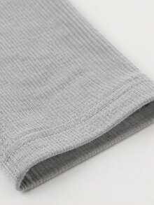 Tween Girls Y2K Sailor Collar Ribbed Long Sleeve Top, Cute Bow Detail Slim Fit Casual Shirt - Light Grey - View 6
