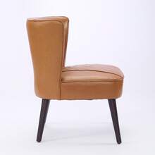Light Brown Leather Lounge Chair - Modern Comfort - 棕色 - 查看 3