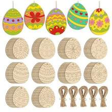Wooden Pumpkin Wood Slices Halloween Graffiti Holiday DIY Painting Christmas Decoration Craft Wood Slices - Multicolor - View 3