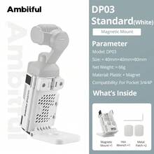 Ambitful DP03 Magnetic Mount Bracket, Foldable Expansion Adapter Base Compatible With D JI Osmo Pocket Series, Multi-Hole Cold Shoe Extension Fixed Holder - View 14