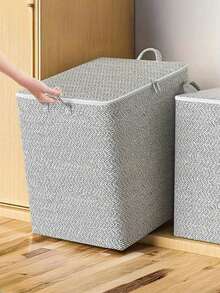 Fabric Clothes Storage Box, Large Capacity Linen Organizer Bin With Lid And Handles, Foldable Wardrobe Storage Container, Can Hold 50 Shirts, Space-Saving, Dust-Proof, Suitable For Bedroom Closet, Dorm, Home Clothing Sorting, Ideal For Adult Daily Clothing Organization - Multicolor - View 7