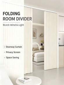 Room Divider Curtain, No-Drill Privacy Partition Curtain, Bedroom Living Room Home Space Divider - EE - View 3