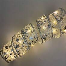 2/5/10M LED Christmas Tree Ribbon Lights, Battery Powered, Suitable For Christmas Wedding Holiday Decoration, Santa Claus Theme Lighting Halloween - Battery Box Christmas Ribbon - View 20