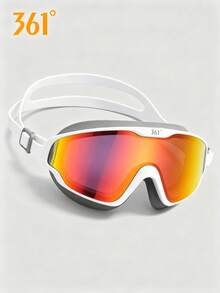 361degree 1pc 361° Large Frame Wide View Electroplated Lens High Definition Anti-Fog Waterproof Leak-Proof Silicone Sealed Swimming Goggles, Unisex Adult Universal, Comes With Portable Storage Case, Essential Summer Pool Accessory And Swimming Gift, Pool Beach Swimming Gear - Multicolor - View 5