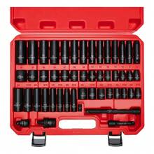 52 Pcs Juego De Dados 3/8 Estandar Alto Impacto Industriales,acero Al Cromo Vanadio Negro Mate - rojo - Ver 1