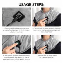 3-Speed Temperature Adjustable Electric Heating Shoulder And Neck Care Pad, Cervical Massage Shawl, 5V/2A USB Plug-In Hot Compress, Vibration Relaxation And Warmth Protection, Gift For Family - View 8