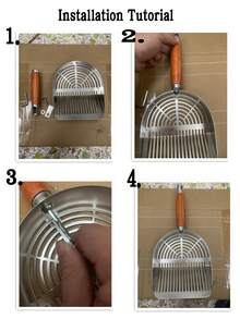 1pc Stainless Steel Cat Litter Scoop, Large Size Sifter For Clumping Litter, Cat Poop Scooper - View 3