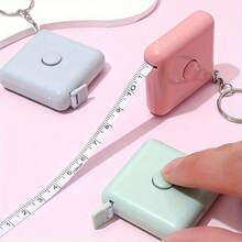 1pc 59-Inch Mini Retractable Tape Measure Keychain - Dual Scale For Body Measurement, Sewing, Crafting - Lead-Free, Non-Metallic Tape Material - Compact, Portable Design, Essential For Back To School, Stationery - Multicolor - View 5