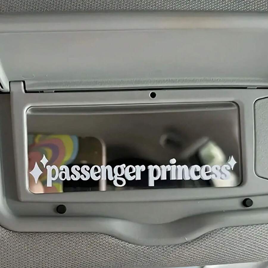 1 pieza Pegatina de pasajera princesa, Pegatina decorativa divertida para coche, Adecuada para espejo retrovisor y ventana del coche, Pegatina para coche, Entusiasta divertido de coches - A - Ver 1