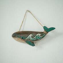 Wooden Whale Hanging Ornament Ocean Style Decor Small Fish String Creative Wall Hanging Home Curtain Living Room TV Wall Decoration - Multicolor - View 6
