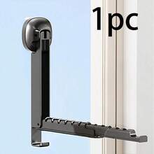 1/2pcs Suction Cup Telescopic Clothes Drying Rack, Wall-Mounted Hanger, No Drilling Foldable, Suitable For Various Clothes Hangers, Towels, Applicable To Bathroom, Balcony, Indoor Window - Multicolor - View 13
