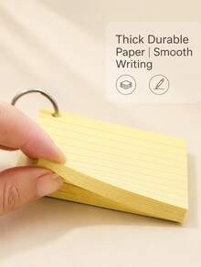 50 Pages/100 Sides Writable, 3-Inch Colorful Index Cards With Keychain, Durable Flashcards, 5 Colors Assorted (50 Cards Per Color), Portable Learning Note Cards, Back To School Essential - Multicolor - View 5