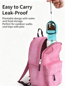 1pc Dog Walking Water Bottle, Press-Type Portable Pet Water Dispenser, Leak-Proof Outdoor Water Cup With Lanyard, One-Hand Operation Travel Feeder, Suitable For Small Dogs, Medium Dogs And Cats - 500ml - View 7