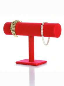 1pc, Multi-Size, Velvet, T-Shaped Bracelet Display Stand, Set, Detachable Multi-Layer Rack, Suitable For Bracelets, Hair Ties And Watches, Soft Non-Slip Velvet Material. - Multicolor - View 5