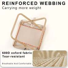 1pc Outdoor Pencil Case Folding Chair - Suitable For Portable Seats Like Camping, Fishing Stools, Travel, And Leisure - Khaki - View 7