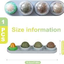 1PC 4-In-1 Silvervine Wall Ball Sticker - Indoor Cat Wall-Mounted Silvervine Toy, Silvervine, Silver Vine, Gall Fruit Flavors, Rotating Cat Licking Ball, Relieves Boredom And Interactive Play Toy For Kittens - Multicolor - View 3