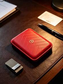 Women Magnetic Card Holder Red Card Pouch Portable High Quality For Daily Use ARMANI‑GIFT‑6 - Red - View 3