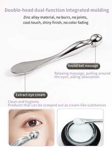 INYUSUN 2pcs Eye Roller Massage Stick, Smooth Metal Ball Design, Skincare Applicator For Eye Cream & Serum, Daily Beauty Tool - Multicolor - View 4