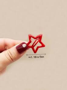 200pcs/100pcs/50pcs/20pcs Women's Colorful Star-Shaped Hair Clips, BB Clips, 3cm/1.18in, Multiple Colors Available, Cute Side Clips, Girls Decorative Hair Clips, Small Delicate Hair Clips, Holiday, Party, Play, School, Daily Outfit Matching Hair Accessories - Multicolor - View 2