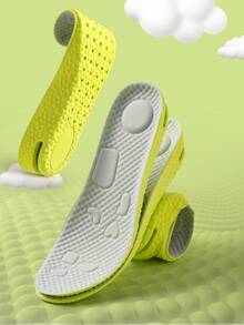 COSYLEE 2 Pairs/4 Pieces Air Cushion Height Increasing Insoles, Latex High Elasticity Shock Absorbing Breathable Shoe Pads - 2 Pairs - Green - View 4