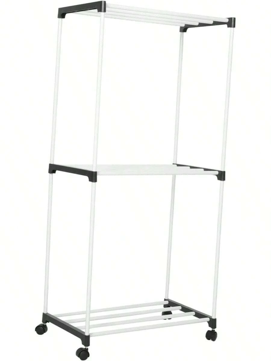 Tendedero resistente con ruedas, secador portátil, adecuado para baños de dormitorios y balcones, estante para toallas que ahorra espacio. - 1 - Ver 1