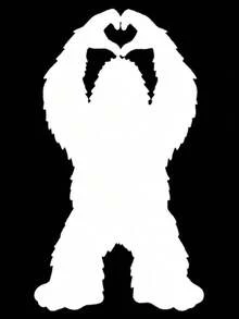 1pc Mini Bigfoot Heart Gesture Vinyl Sticker: Bigfoot Hidden Edition Car Sticker, Car Rearview Mirror Sticker - Car Accessories, Home Decor, Office Desk Decor Accessories - Multicolor - View 14